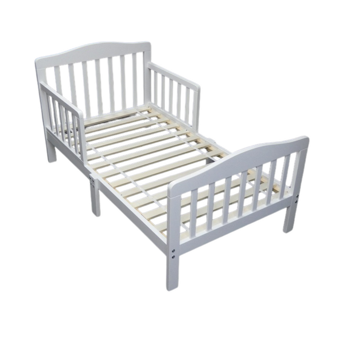 Kapai CASTOR Wooden Toddler Bed with Railing - White