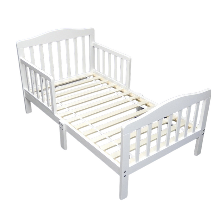 Kapai CASTOR Wooden Toddler Bed with Railing - White