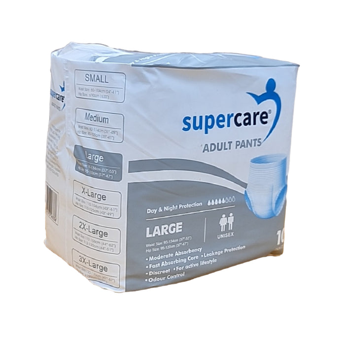 SuperCare Adult Disposable Pants Size Large - Day & Night Protection (UWCH)