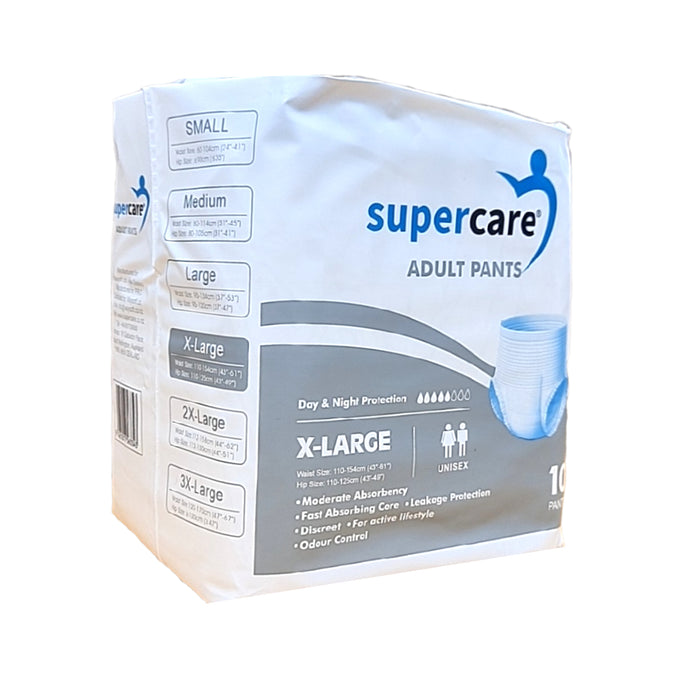 SuperCare Adult Disposable Pants Size X-Large - Day & Night Protection (UWCH)