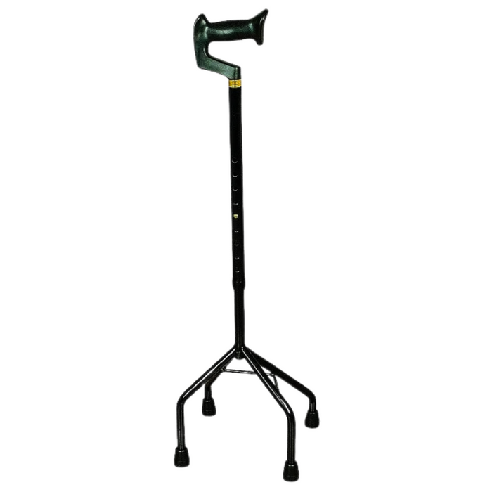 Aluminium Orthopaedic Quad Cane (Black) - Large Base (SCC045)