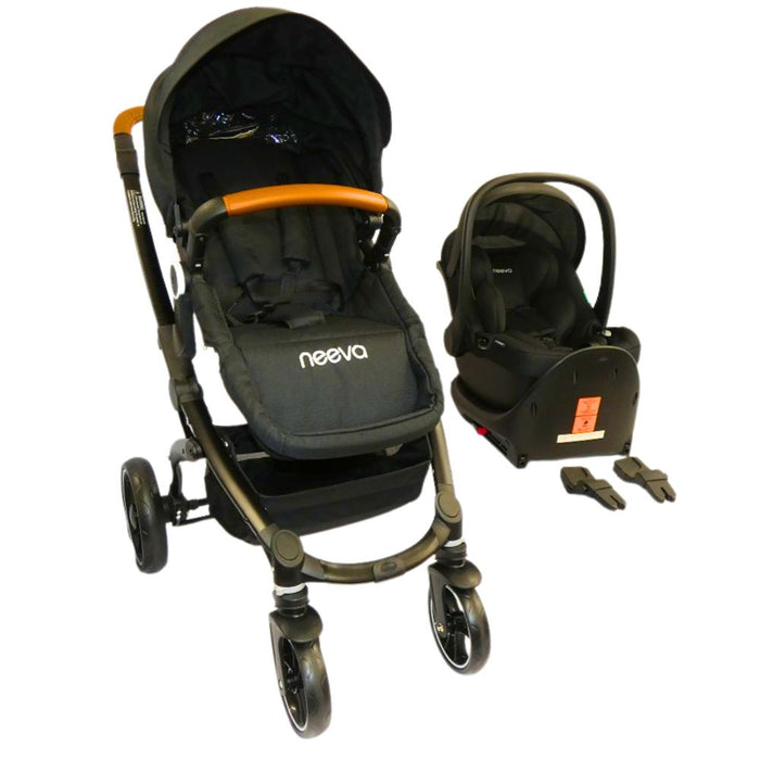 Neeva Carina Stroller* & Neeva I-Size Infant Capsule - Black (NB1) Travel System (Bundle)