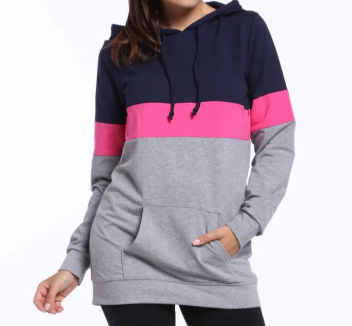 Nursing / Breastfeeding Hoodie NAVY/PINK