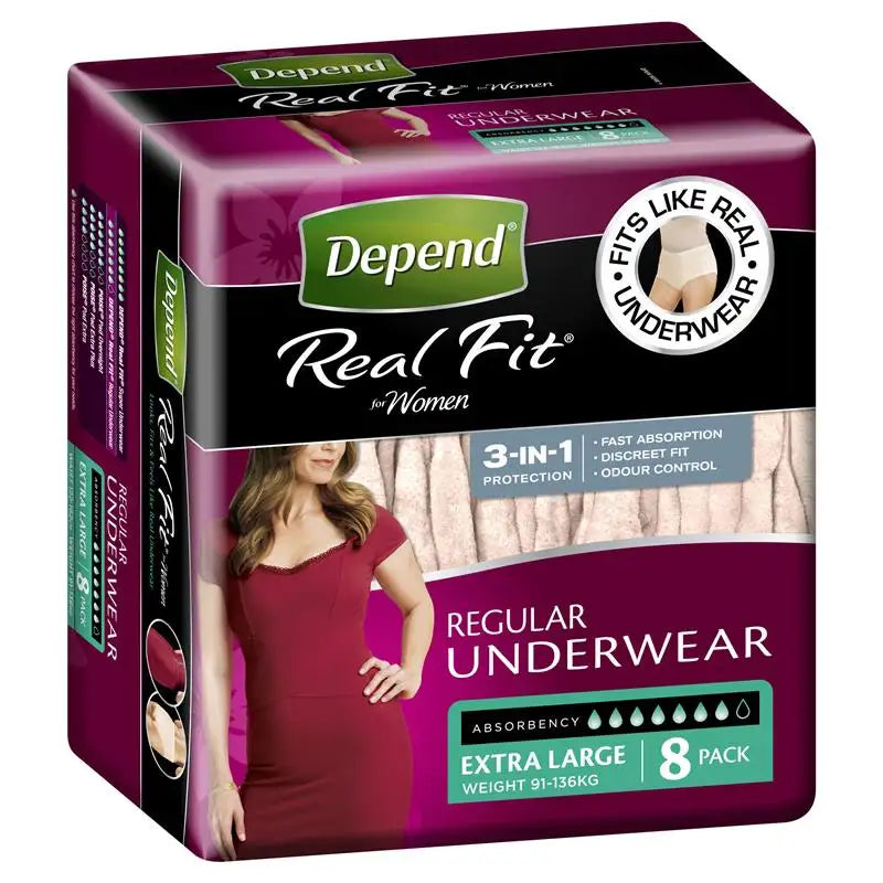 Depend Real Fit For Men Underwear, Heavy Absorbency, Large, 8
